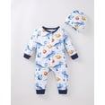 thumbnail image 3 of KIMI BEAR Preemie Baby Boy Layette Set Shower Gift Essential Clothes 4 Packs Rompers Pants Sleeper Gown with Hats Mittens Newborn Outfits Set Essentials Clothing Blue NB, 3 of 9