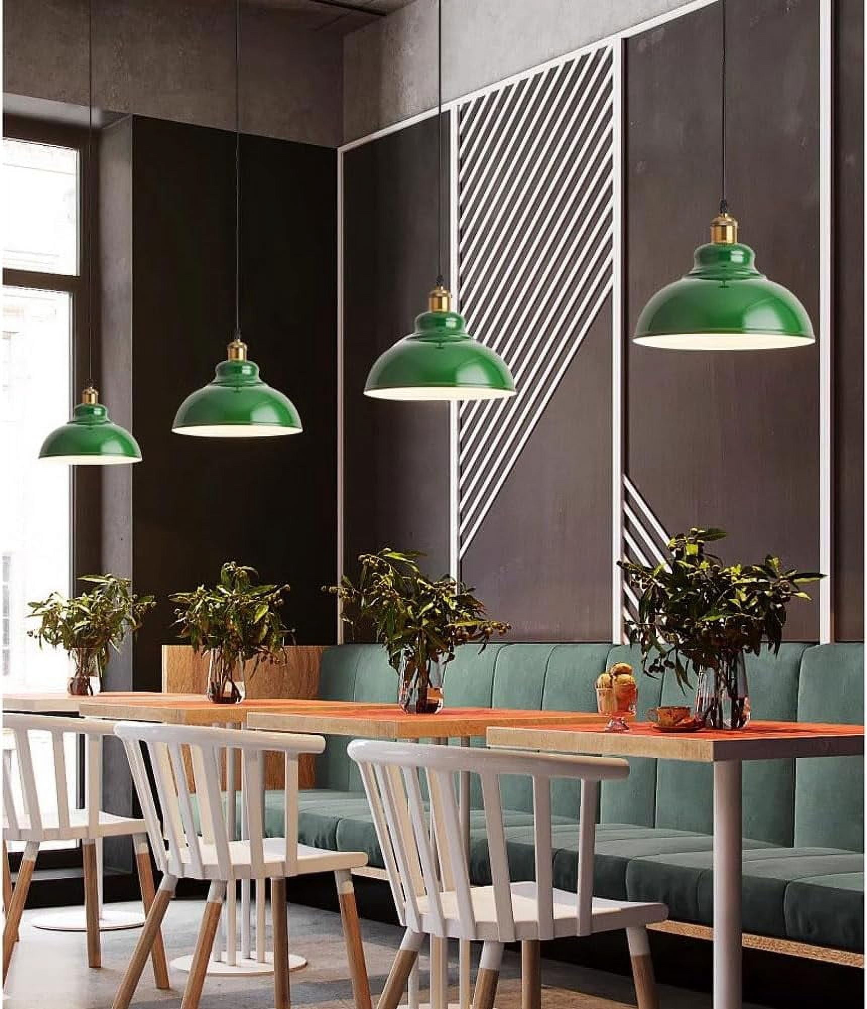 Vintage Green Metal Iron Pendant Lighting for Kitchen Island, Retro Industrial Style Pendant Light Fixture, American Rustic Farmhouse Pendant Lamp, Simple Pendant Light for Shop Over Table