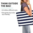 thumbnail image 2 of Easygdp Navy Blue And White Stripes Tote Bags for Women,Women Travel Shoulder Bags Handbags，Big Capacity Shopping Work Bag, 2 of 8