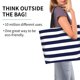 thumbnail image 2 of Fotbe Navy Blue And White Stripes Bolsa Tote Estética de Lona con Estampado para Mujer - Bolsa Reutilizable de Hombro Casual para Vacaciones, Compras, Trabajo y Gimnasio, 2 of 8