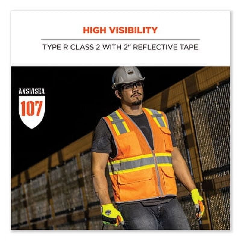 Ergodyne GloWear® 2-Tone Mesh Hi-Vis Type-R Class 2 Safety Vest, 4X, Orange