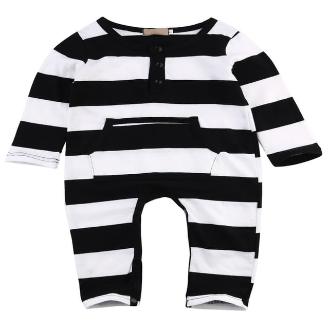 Combinaison Rayée à Manches Longues pour Bébé Fille, Tenue de Printemps et d'Automne