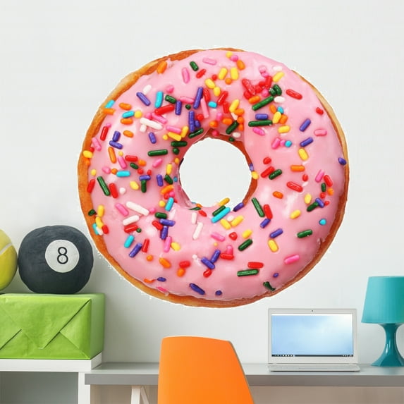 Donut with Sprinkles Wall Mural by Wallmonkeys Peel and Stick Graphic (36 in W x 35 in H) WM216413