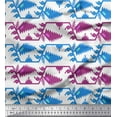 thumbnail image 1 of Soimoi Blue Modal Satin Fabric Belwari Jamdani Print Fabric by the Yard 42 Inch Wide, 1 of 1