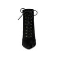 thumbnail image 6 of Unique Bargains Women's Pointy Toe Lace Up Side Zip Stiletto Heels Ankle Boots, 6 of 7