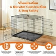 thumbnail image 4 of Demi Bonn 42" Durable Dog Crate with Double Doors, Foldable Metal Wire Dog Cage with Tray and Divider Panel, Dog Kennel for Large Dogs, Black, 4 of 8