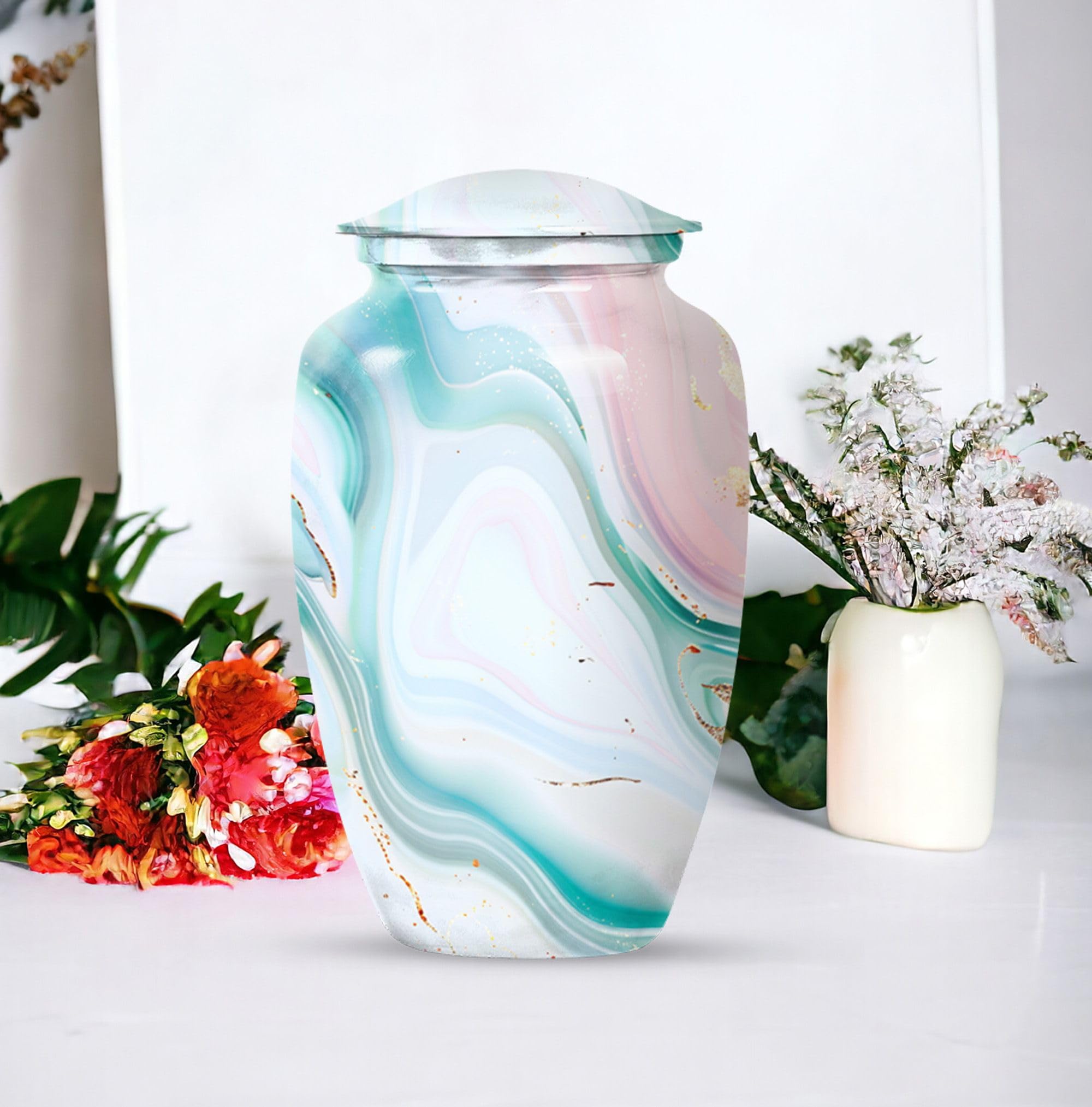 SUBSH Celestial Harmony Funeral Urns, Urn, Combo of 2 (10 Inch Urn & Keepsake Urn), Cremation Urns, Urns for Dogs, Dog Urn, Multicolor Urns, Small Urns for Ashes, Pet Urns for Ashes