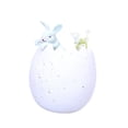 thumbnail image 4 of Decoración de huevo de conejo de Pascua, estatua de Pascua de resina, lindos objetos de colección en cáscaras de huevo. Blanco Azul, 4 of 8