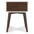 thumbnail image 1 of Cooper Mid-Century Modern Solid Wood Frame White 1-Drawer Nightstand, 1 of 6