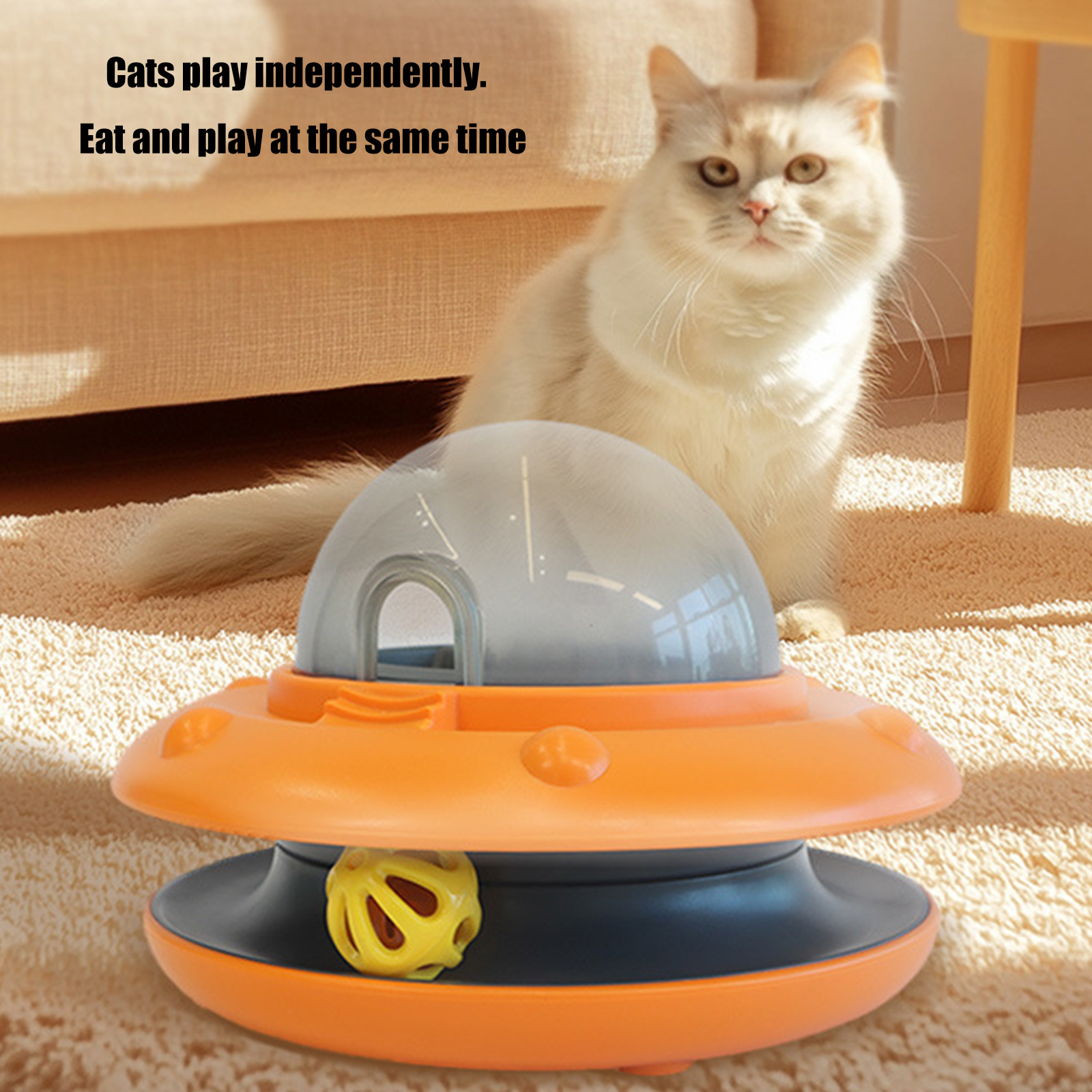 Automatic Cats Slow Feeders Interactively Treat Dispenser With Smarted Sensors And Release Holes