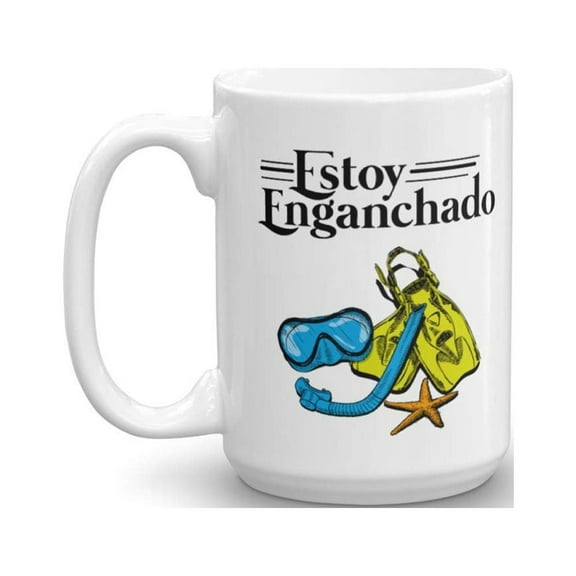 Estoy Enganchado Snorkeling Mexican Style Coffee & Tea Gift Mug Stuff For Spanish Speaking Hispanic Men & Women (15oz)