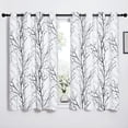 thumbnail image 1 of AIR-Bedroom Curtains with Branch Pattern, Grommet Privacy Protect Room Darkening Window Panels Tree Pattern Curtains for Rest Room, Black and Grey, W52 x L54, Set of 2, 1 of 4