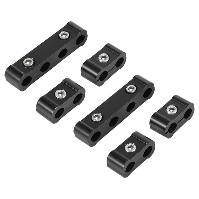 Unique Bargains 2 Set 8mm Car Auto Engine Spark Plug Wire Separator Looms Divider Organizer Clamp Aluminum Alloy Blue