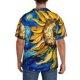 thumbnail image 3 of Fotbe vintage Starry Sunflower Camisa Estampada de Manga Corta para Hombre, Casual de Verano, Estilo Playero, Sin Arrugas-X-Large, 3 of 5