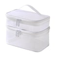 thumbnail image 5 of Travel Toiletry Bag Bathroom Cosmetic Organizer Cosmetic Bag with Zipper Multifunctional Handbag Portable for Full Size Bottles Toiletries White, 5 of 9