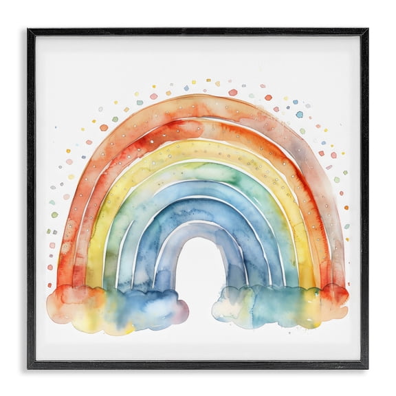 Stupell Industries Colored Rainbow Clouds Black Framed Giclee Art, design by Creative Studio