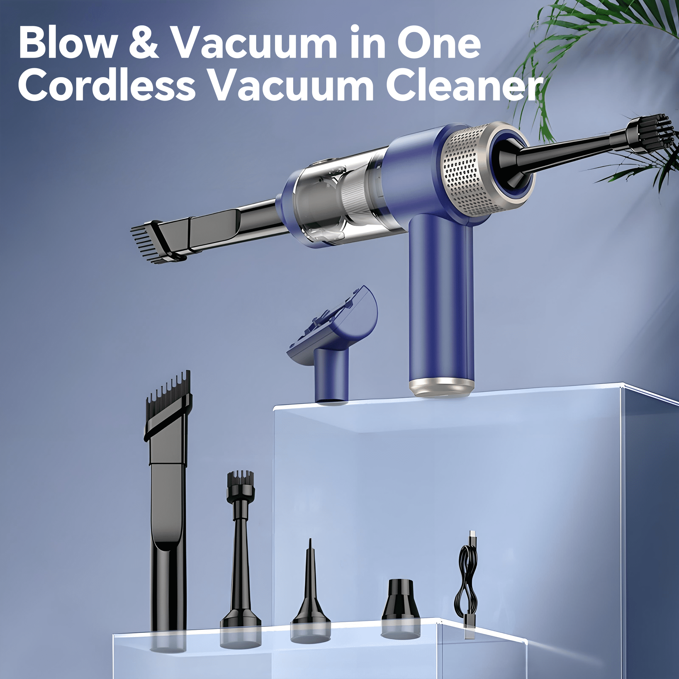 SIMWAL Handheld Vacuum Cleaner, 9000Pa Air Duster and Vacuum Cleaner with LED Light, Portable Cordless Car Vacuum with Multi-Nozzles, Mini Vacuum for Car, Office, Home