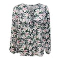 thumbnail image 4 of Samickarr Boho Shirts For Womens Tops Dressy Casual Boho Floral Print V Neck Lantern Long Sleeve Loose Blouses Shirts Tunics Tops, 4 of 5