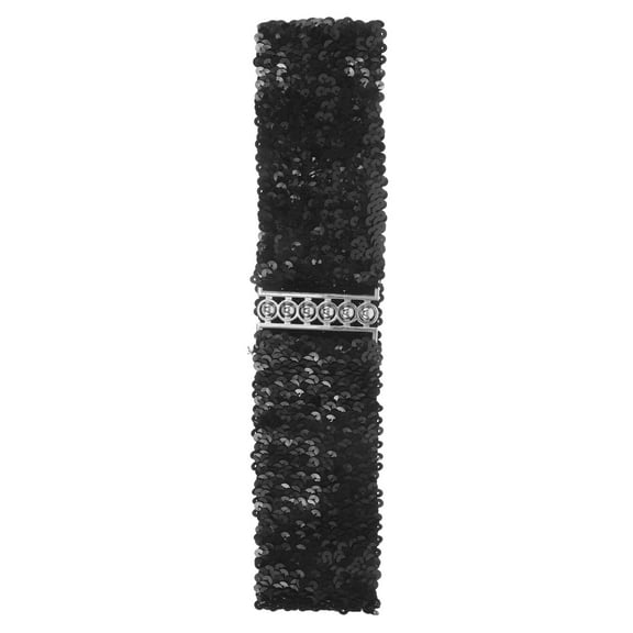 FRCOLOR Retro Belt Braided Belt Belts Sequin Belt Miss Woman 67.50X7.50X0.50CM Black