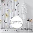 thumbnail image 4 of Yellow and Grey Floral Shower Curtain,Cute Watercolor Flowers Shower Curtain for Bathroom, Modern Minimalist White Waterproof Fabric Shower Curtain Set with 12 Hooks 72x72 Inch, 4 of 6