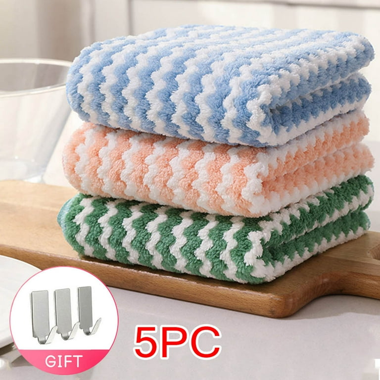 Kitchen Dish Towels, Bulk Cotton Kitchen Hand Towels, 5 Pack Dishcloth