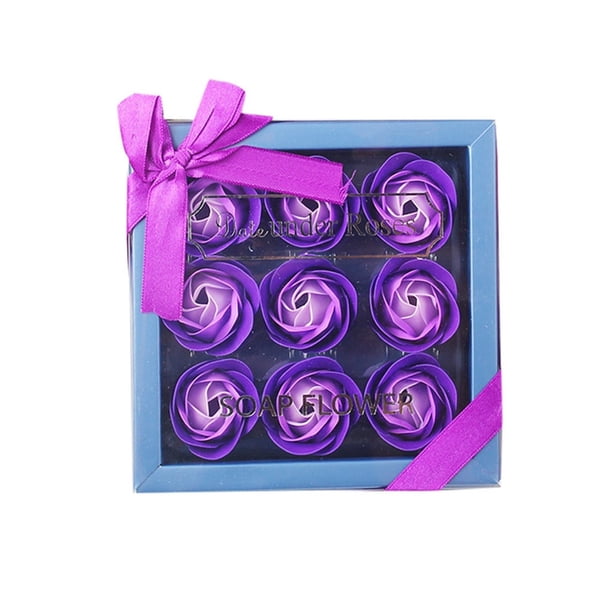 Día de San Valentín Pareja Lujo - Jabón hecho a mano Ramo de flores Rosas Claveles Caja de regalo Boda Hogar Wmkox8yii FHAKJF2700