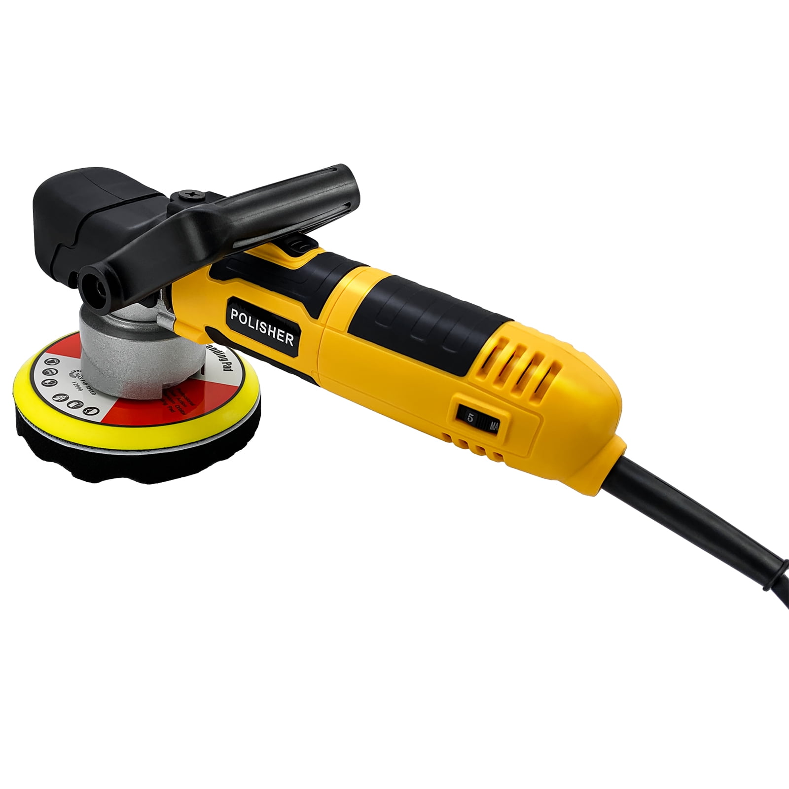 iMeshbean 6-Inch 800W Car Polisher, 6 Variable Speed 8mm Dual Action(DA) Random Orbit Car Buffer Polisher Sander with Handle, Car Detailing Waxer Kit, 4600RPM, Sanderpaper for Car Polishing&Waxing