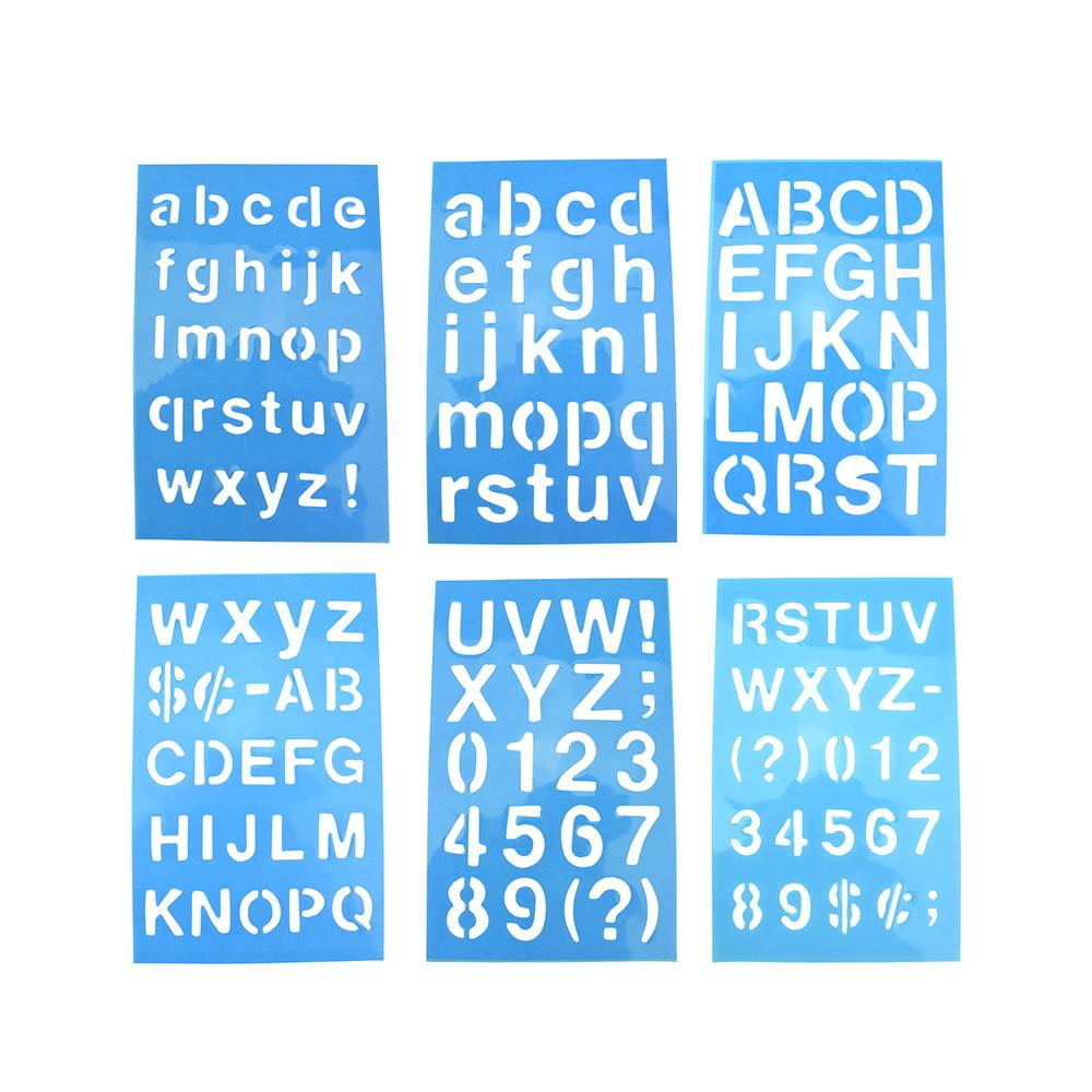 Stencil Letters And Symbols, Blue, 67/8Inch, 6Piece