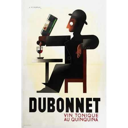 Dubonnet Rouge - A M Cassandre Dubonnet Serie French Vintage Ad Poster 24X36 Noted Collectors