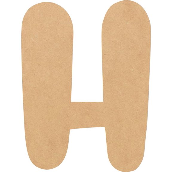 MDF Wood Letter H Craft, Paintable 4'' Tall Paintable, DIY Bright Orchid Script Font