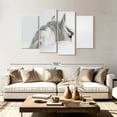 thumbnail image 2 of Elephant Stock Exquisite White Horse Wall Art - Horizontal Multi Panel Canvas - Living Room Wall Decor - Animal Multi Panel - Gray And White Decor By Photoinc Studio - 84" x 54", 2 of 8