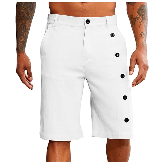 Men's Casual Shorts Long Shorts for Men Fitness Man Workout Men Pack Athletic for Mans Running under Mens Athletic Big And Tall Casual Summer White XL