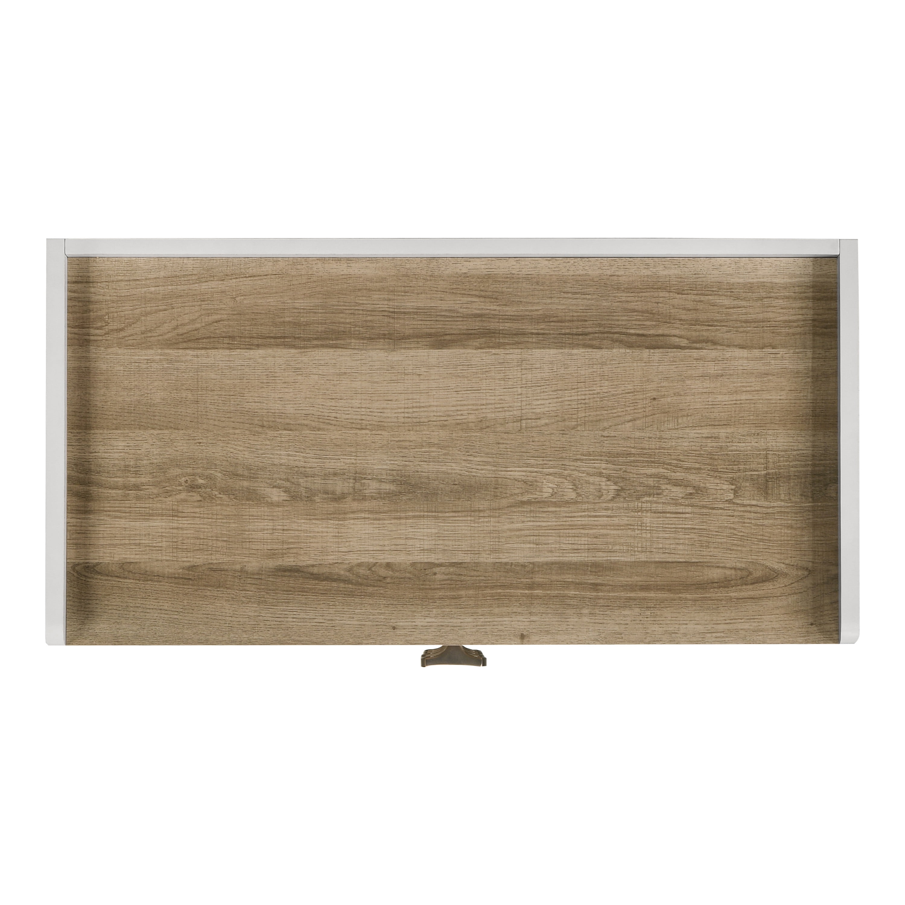 Furniture of America Mavric Modern Wood 4-Drawer Two-Tone Tall Dresser with Raised Top Edge, Dusty Oak and White
