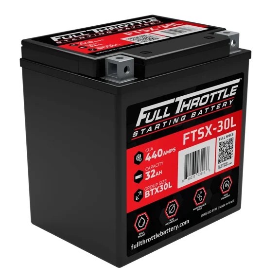 Fullriver Full Throttle FTSX-30L 32 Ah 440 CCA AGM Starting Battery (Group BTX30L-BS)