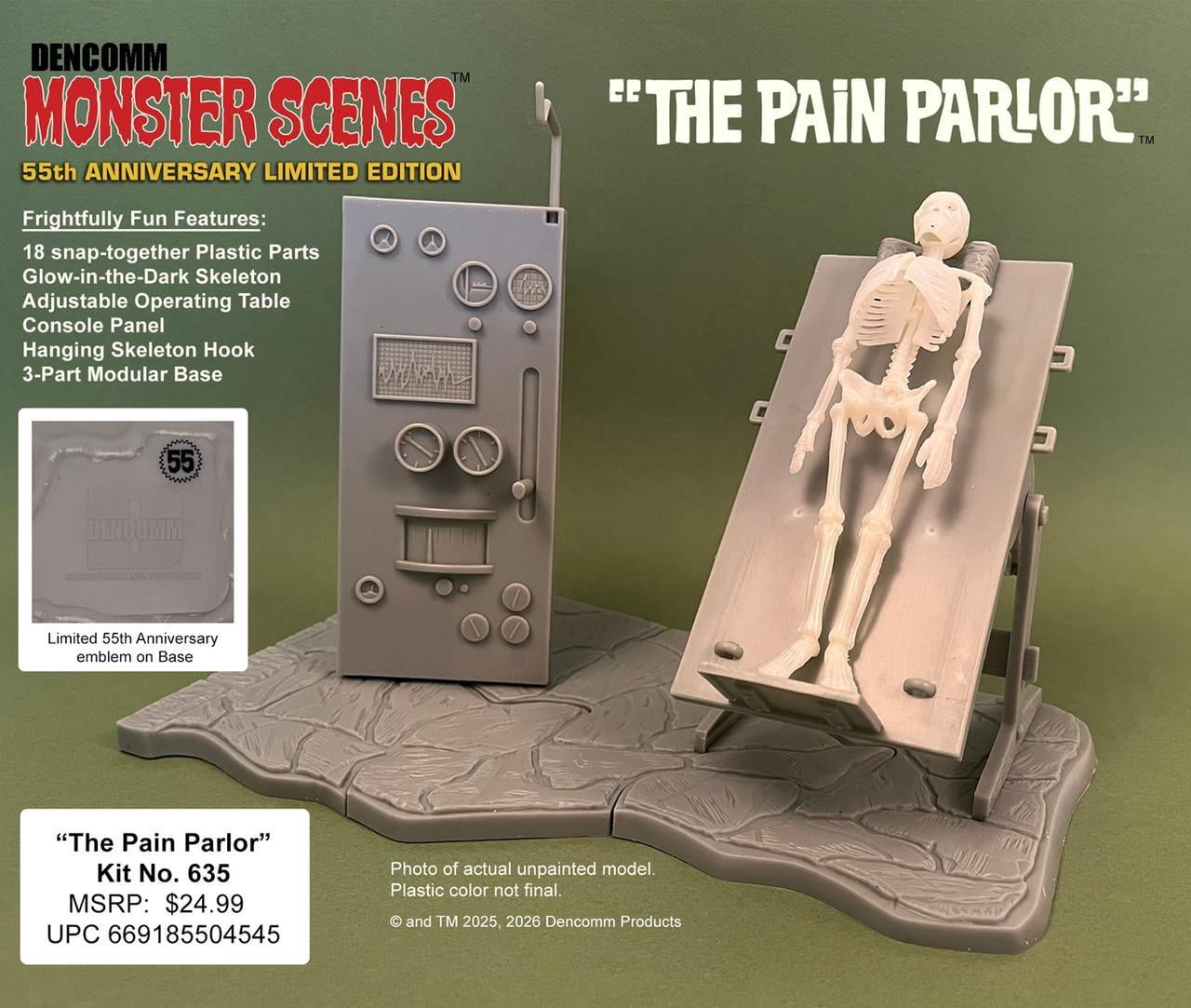 DENCOMM - Monster Scenes S1 - 1:13 Scale Model Kit - The Pain Parlor: 55th Anniversary Limited Edition