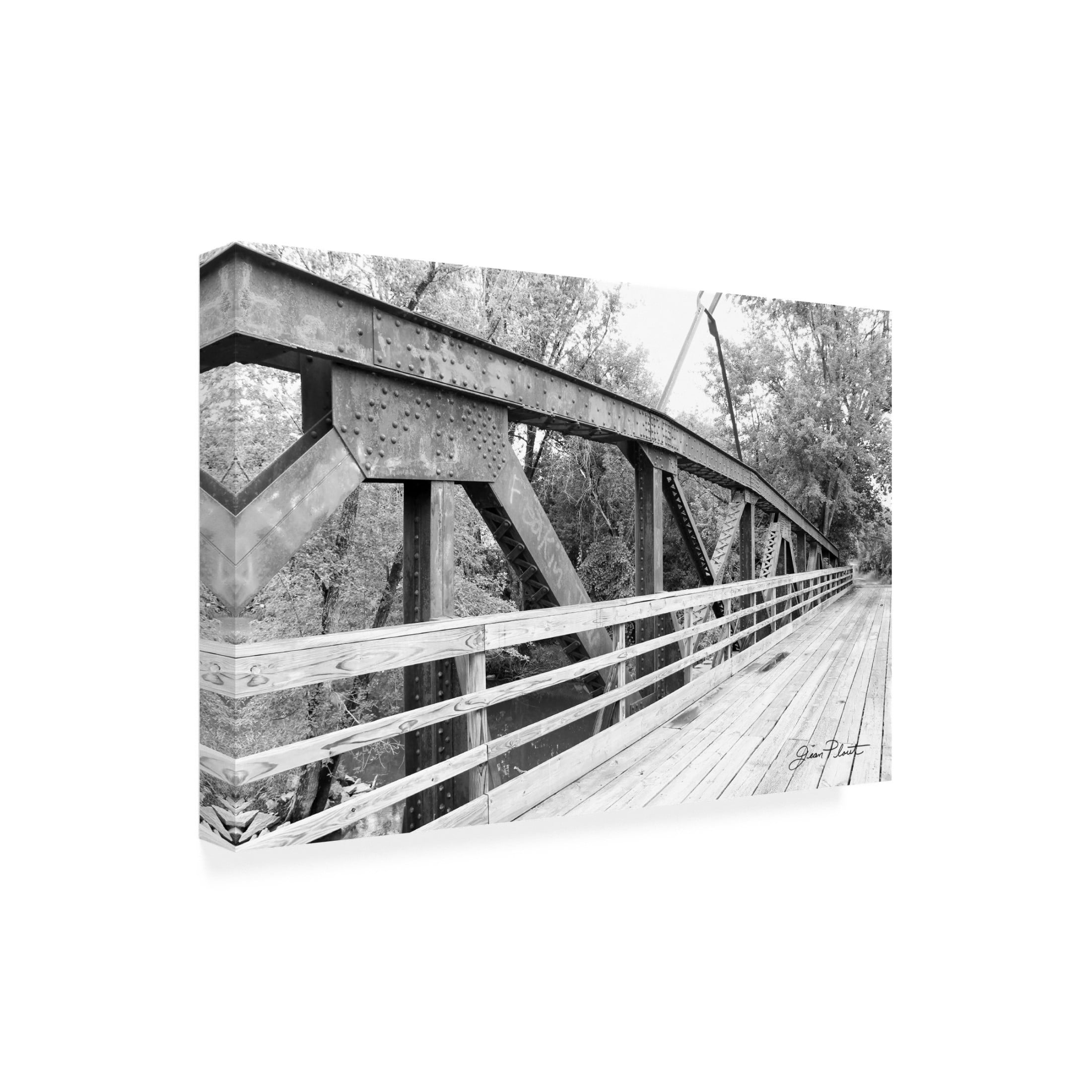 Canvas Wall Art - Jean Plout 'Old Bridge E' Wall Art for Living Room, Bedroom, or Office Décor by Trademark Fine Art - 47 x 30 Inches