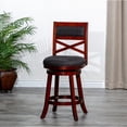 thumbnail image 3 of Cherry Colored Swivel Stool / Countertop or Bar / Metal Foot Plates for Protection, 3 of 6