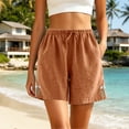 thumbnail image 5 of Fewfanhot Shorts for Women Drawstring Waist Loose Button Summer Casual Comfortable Breathable Shorts, 5 of 6