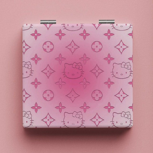 Hello Kitty belleza kawayi chica espejo hutao doble cara portátil plegable maquillaje mini espejo de bolsillo