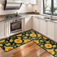 thumbnail image 3 of Kitchen Rugs Sets Of 2,Black Green Stem Sunflower Pattern Anti Fatigue Kitchen Mat Rugs Non Slip Washable,Decorative Kitchen Floor Mats for Kitchen,Sink,Laundry,17"x47"+17"x47", 3 of 5