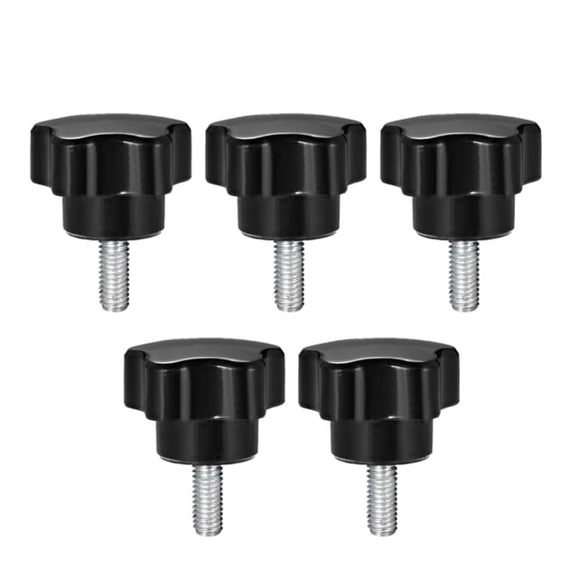 Unique Bargains 5 Pcs Boutons Étoilés Poignées M6 x 10mm Filetage Mâle Acier Zinc Remplacement PP
