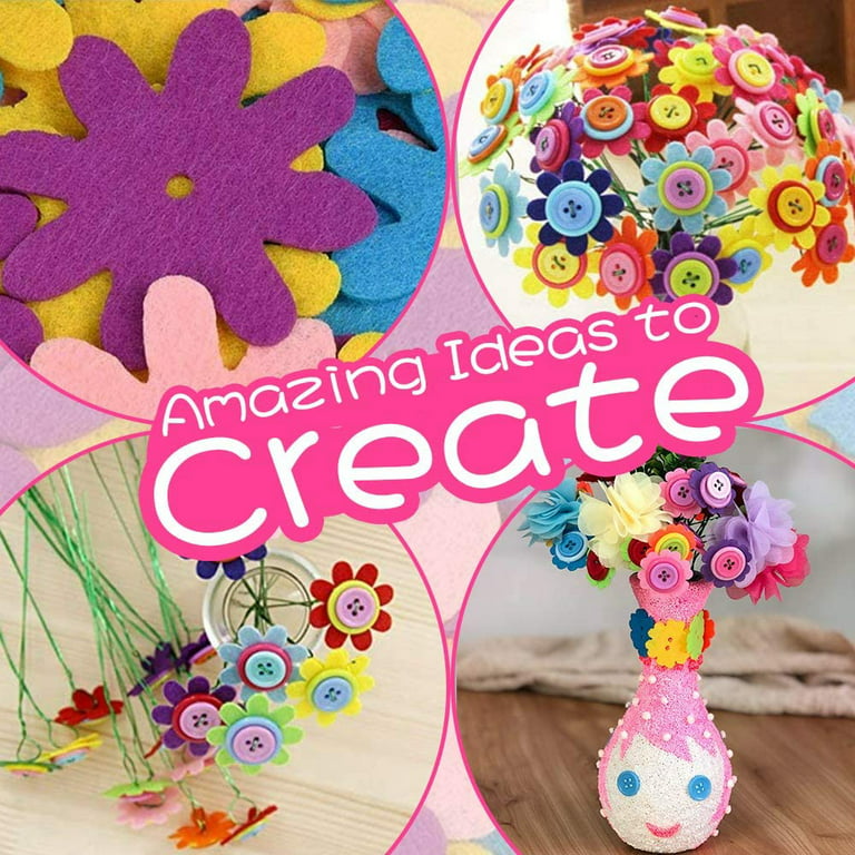FZFLZDH Flower Craft Kit for Kids Ages 8-12, Felt Flowers for Crafts, Art  and Crafts Make You DIY at Home, Craft Kits for Kids Girls Boys Ages 4 5 6  7 8 9 11 12, Christmas Birthday Gift 