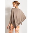 thumbnail image 2 of Rounded Neckline 3/4 Sleeves Washed Top, 2 of 5