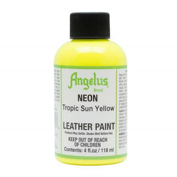 Angelus Neon Leather Paint 4 oz, Tropic Sun Yellow
