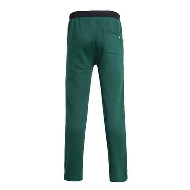Gubotare Sweatpants for Men With Pockets Pants Casual Jogging Street Pants Solid Color Pants Straight Leg Pants (Green, L)