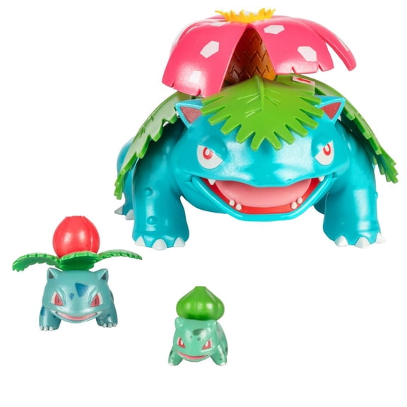 Pokemon Select Bulbasaur Evolution 3 Pack - Features 2-Inch Bulbasaur, 3-Inch Ivysaur and Giant 12-Inch Venusaur Battle Figures - Great Gift for Kids, Boys, Girls & Fans Ages 6