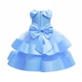 thumbnail image 3 of Mercatoo Children's Dress Princess Dress Girls Beaded Bow Knot Puff Cake Dress Big Children's Festival 𝐏𝐚rty Dress Kids Girl, 3 of 9