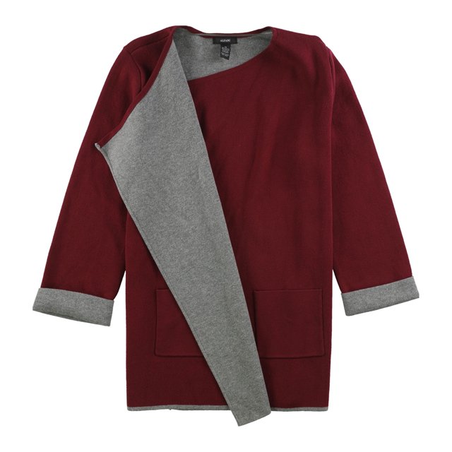 Suéter tipo Cardigan Alfani Mujer Bloques de Color Rojo Extra Pequeño