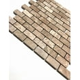 thumbnail image 2 of CIRCLE- Emperador Light 1X2 Tumbled Marble Mosaic Tile Wall Backsplash Floor Kitchen, 2 of 5