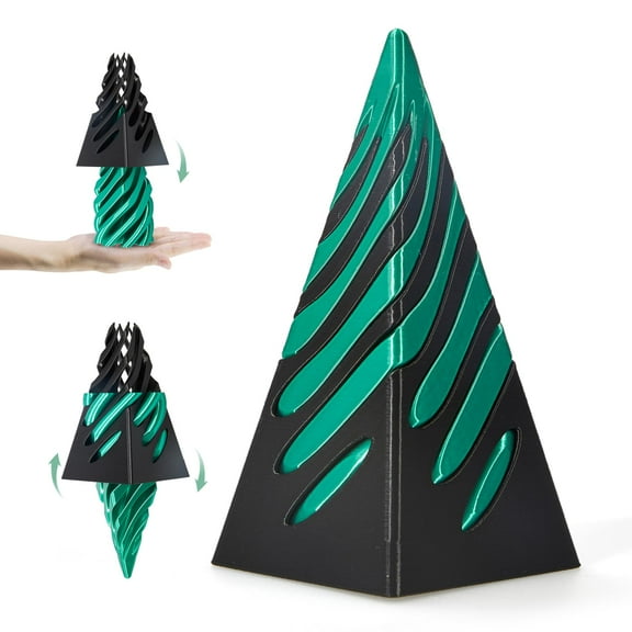 Impossible Pyramid Passthrough Sculpture, 3D Printed Spiral Cone Figurines, Mesmerizing 3D Desktop Optical Illusion Sculpture